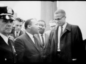 Martin Luther King Jr., and Malcolm X, Waiting for Press Conference, 1964