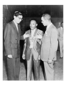 Martin Luther King, Jr., with Arun Gandhi and Roy Wilkins in 1957