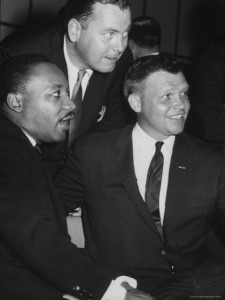 Reverend Martin Luther King Jr. and Jerome P. Cavanaugh at Desegregation Demonstration Rally
