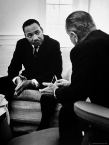 Civil Rights Leader Dr Martin Luther King with Pres. Lyndon Johnson During Visit to the White House