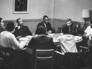 Dr. Martin Luther King Jr. Meeting with Student Leaders from All over the South