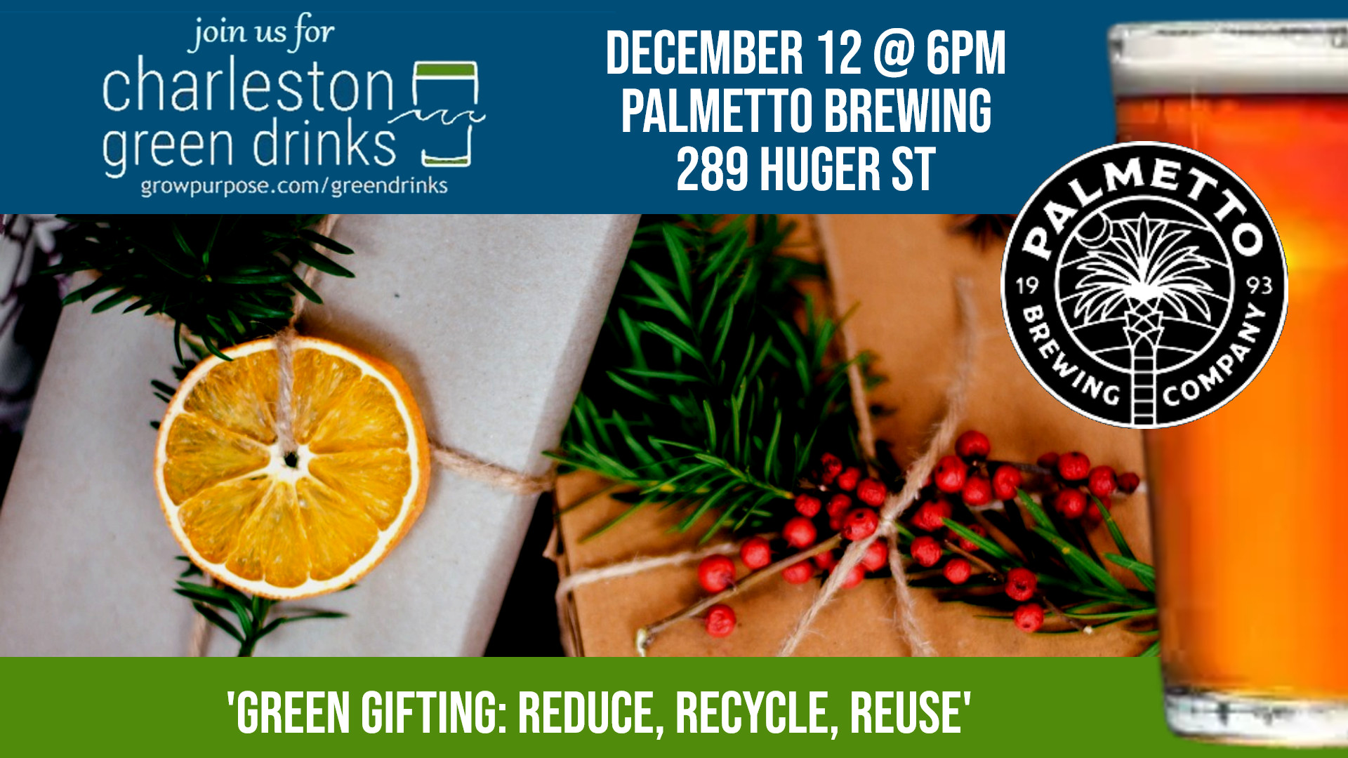 Join us for Green Drinks / Green Gifting on December 12!
