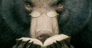 illustration - bear reading a book